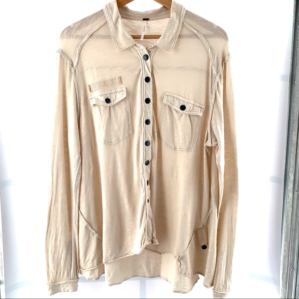Free People | Snap Button Down Long Sleeve Henley